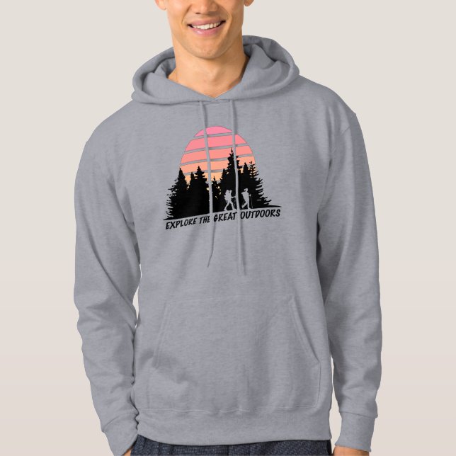 Hiking Explorer Utforska underbaren utomhus Hoodie (Framsida)