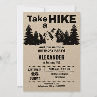 Hiking Födelsedagsfest inbjudan