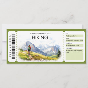 Hiking Gift Biljett, Walking Resa Inbjudningar