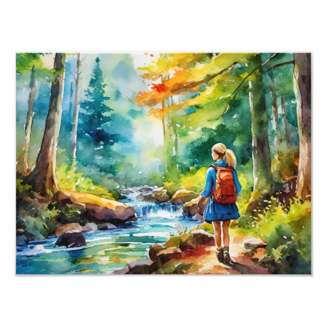 Hiking Girl Fototryck (Framsidan)