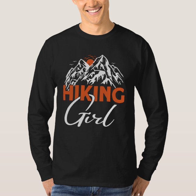 Hiking Girl  Hikers Hike Hiking T Shirt (Framsida)