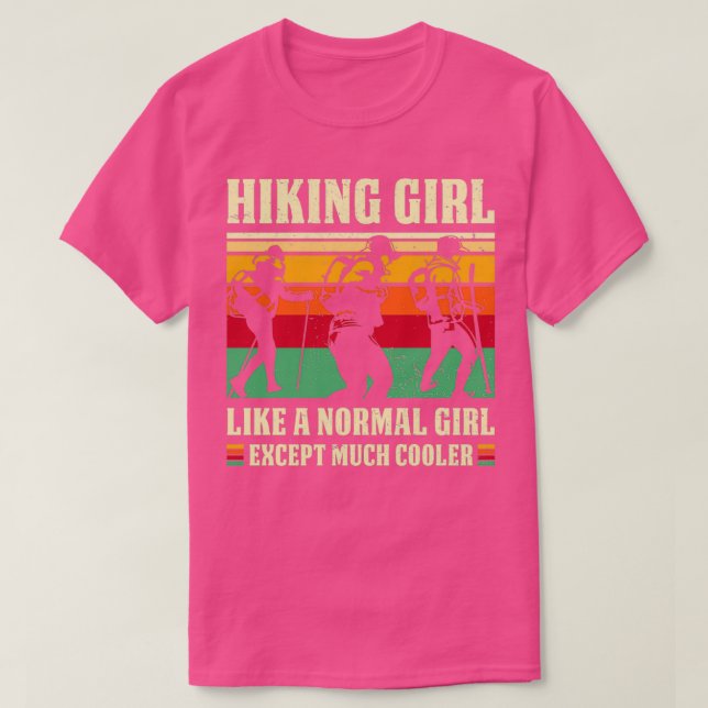 Hiking Girl Hiking Älskare Hiker Girl Lov T Shirt (Design framsida)