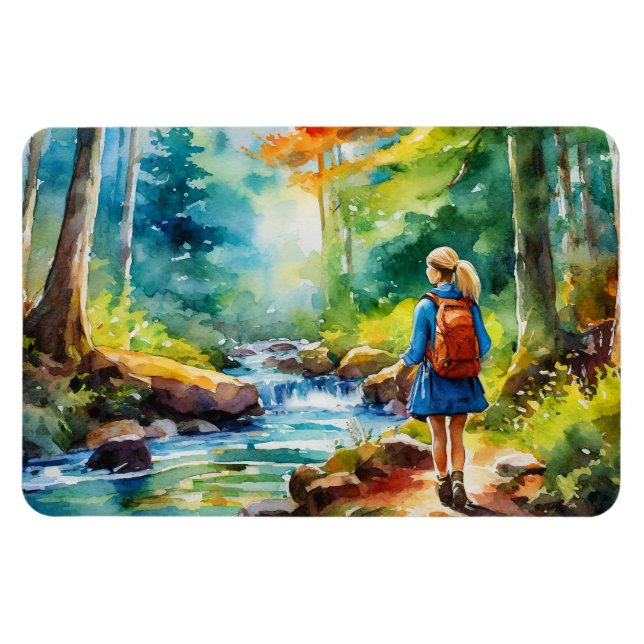 Hiking Girl Magnet (Horisontell)