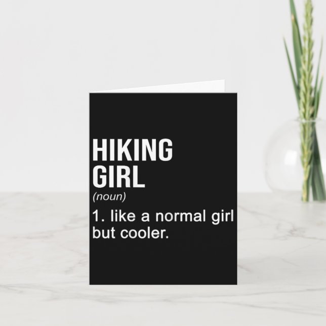 Hiking Girl Noun Definition som döljer hiker Mount Kort (Framsida)