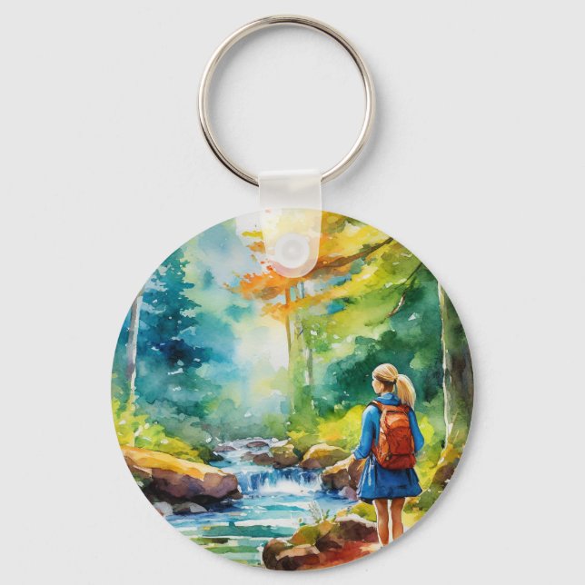Hiking Girl Nyckelring (Framsida)