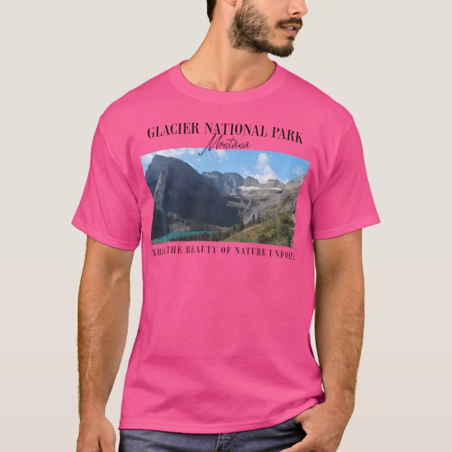 Hiking Glacier National Park Montana Graphic T Shirt (Framsida)