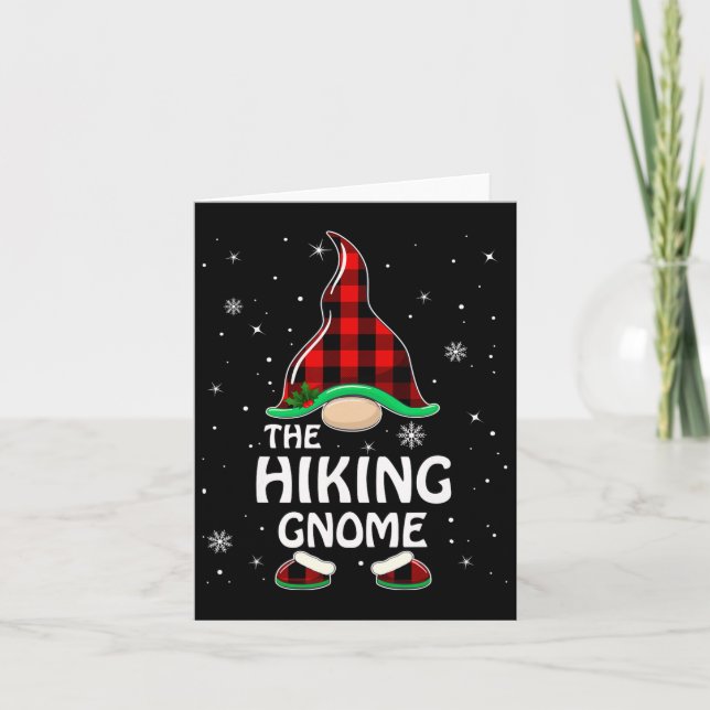 Hiking Gnome Buffalo Play Matching Family Christm Kort (Framsida)