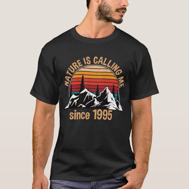 Hiking Hiker Birthday 1995 Funny Gift T Shirt (Framsida)