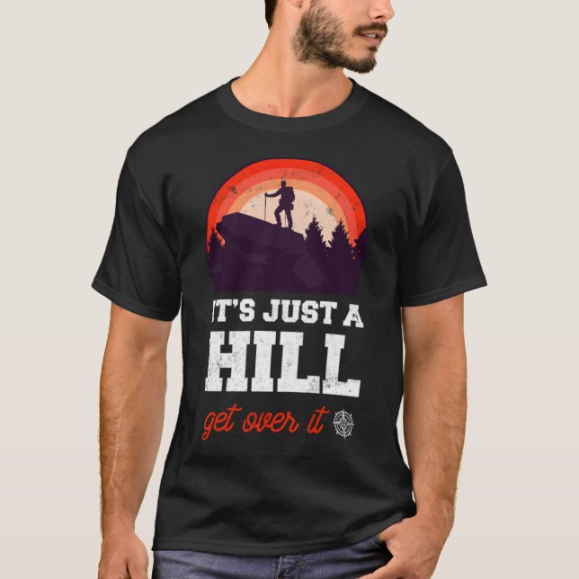 Hiking Mountain black tshirt  T Shirt (Framsida)