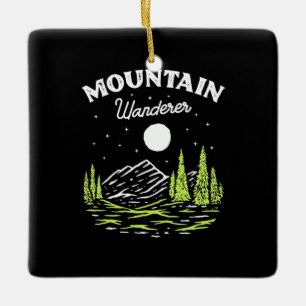 Hiking Mountain Wanderer Julgransprydnad Keramik
