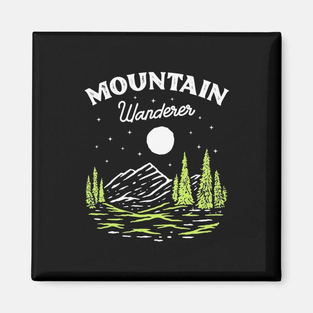 Hiking Mountain Wanderer Magnet (Framsidan)