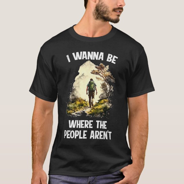 Hiking mountaineer no people peace alone walking   t shirt (Framsida)