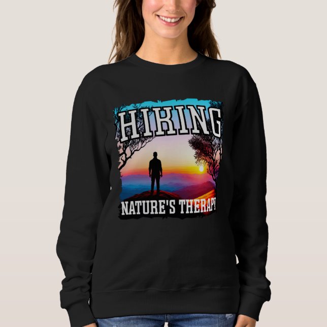 Hiking nature s therapy sunset hiking t shirt (Framsida)