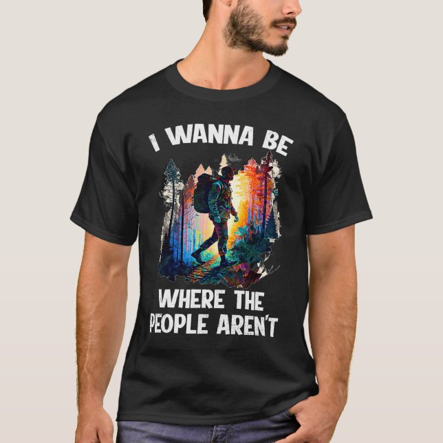 Hiking pilgers no people peace alone walking t shirt (Framsida)