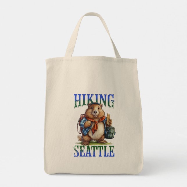 Hiking Seattle Tote Bag Tygkasse (Baksida)