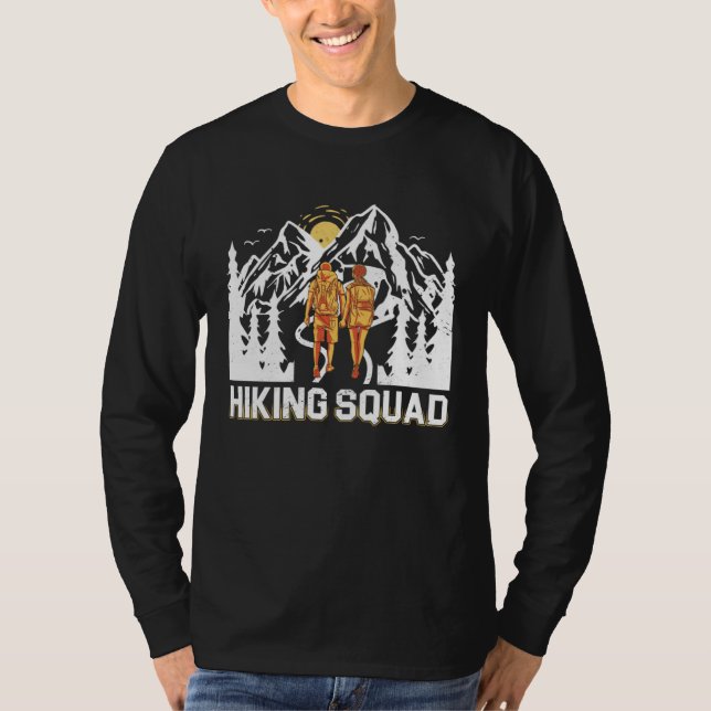 Hiking Squad Camping Hiking Team Outdoor Activity  T Shirt (Framsida)