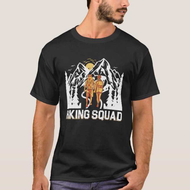Hiking Squad Camping Hiking Team Outdoor Activity  T Shirt (Framsida)
