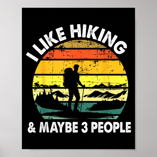 Hiking Tee For Men Women Outdoorsy Hiker Hiking  Poster (Framsidan)