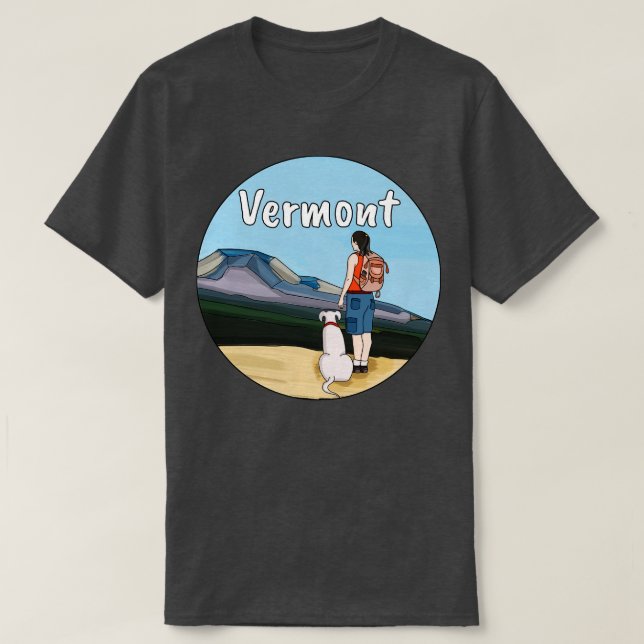 Hiking Vermont T Shirt (Design framsida)