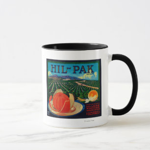 Hil Pak orange LabelLindsay, CA Mugg