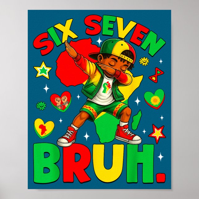 Hilarious African Black Dabbing Bruh Seven History Poster (Framsidan)
