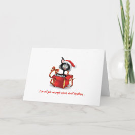 Hilarious Christmas Card with Silly Black Cat Helgkort