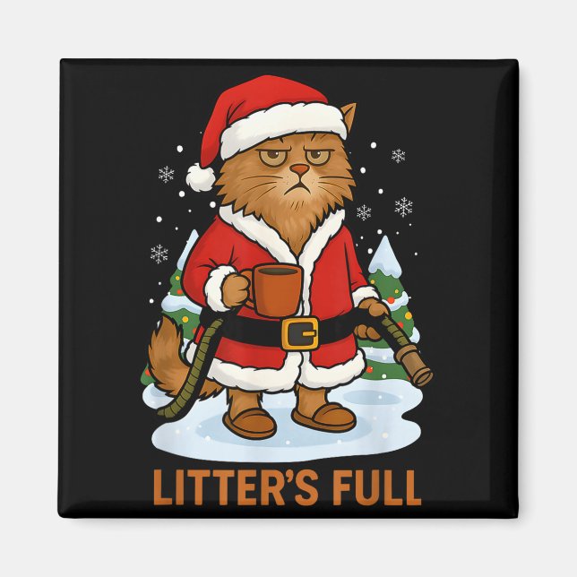 Hilarious Litter’s Full Funny Coffee Cat Lovers Ch Magnet (Framsidan)