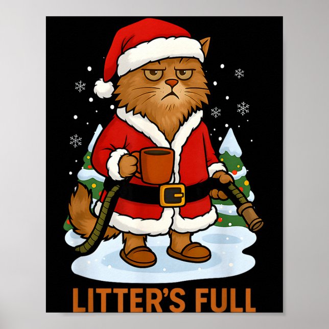 Hilarious Litter’s Full Funny Coffee Cat Lovers Ch Poster (Framsidan)