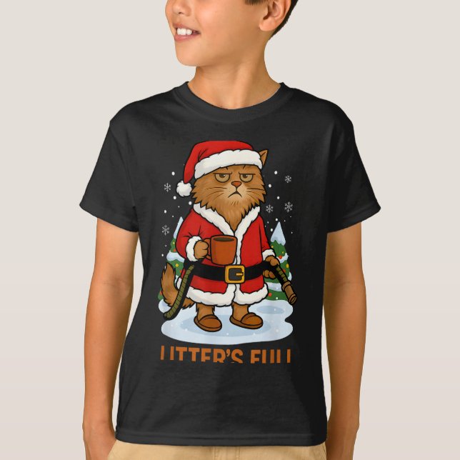 Hilarious Litter’s Full Funny Coffee Cat Lovers Ch T Shirt (Framsida)