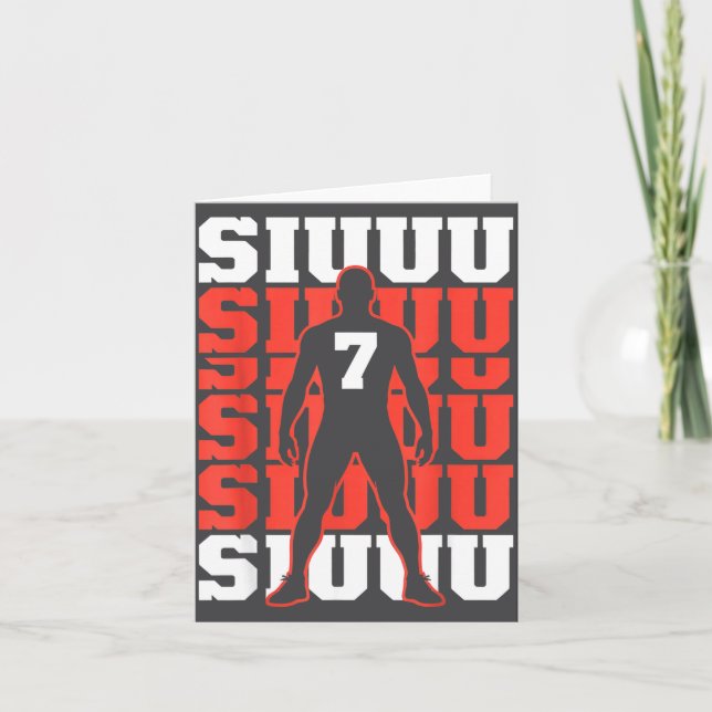 Hilarious s Soccer Fan Lovers Siuuuu Soccer Player Kort (Framsida)