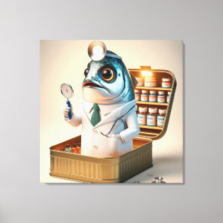  Hilarious Sardine Doctor Fish-ician Funny Quote Canvastryck