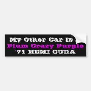 HilariTee: Plum Crazy Purple Hemi Bildäckslapp Bildekal
