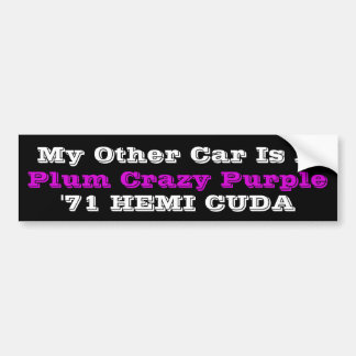 HilariTee: Plum Crazy Purple Hemi Bildäckslapp Bildekal