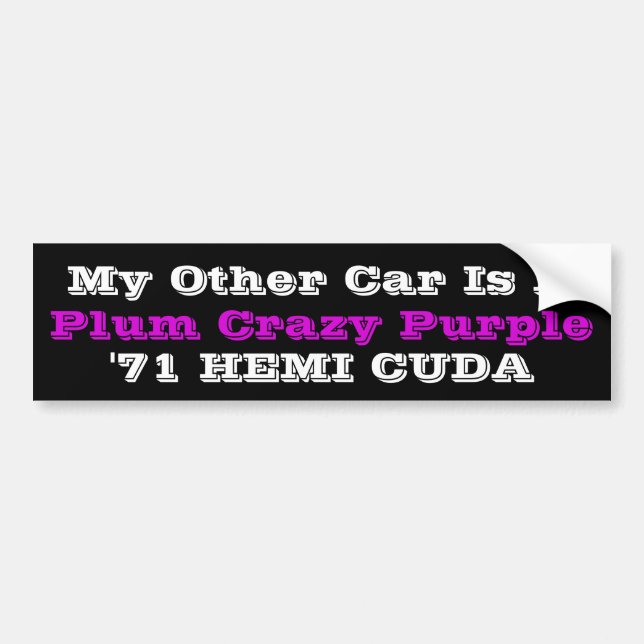 HilariTee: Plum Crazy Purple Hemi Bildäckslapp Bildekal (Framsidan)