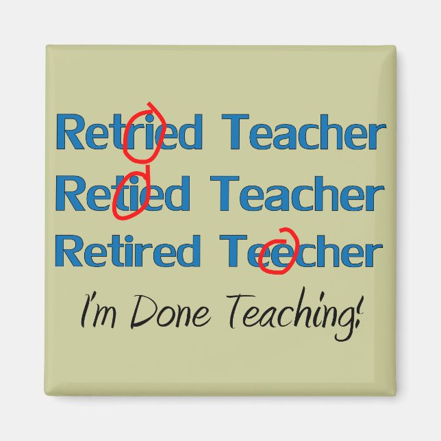Hilarous Retrött Teacher Gifts Magnet (Framsidan)