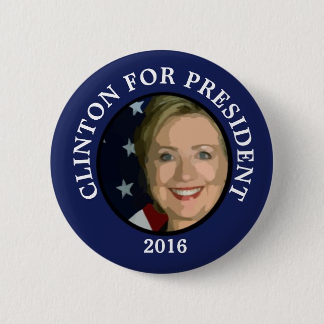 Hilary Clinton för president 2016-knapp Knapp (Framsida)