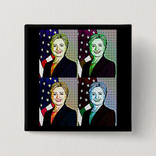 Hilary Clinton Memorabilia Digital Art Button Knapp