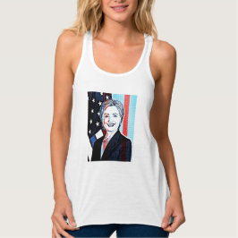 Hilary Clinton Memorabilia Digital Art Shirt Linne Med Racerback