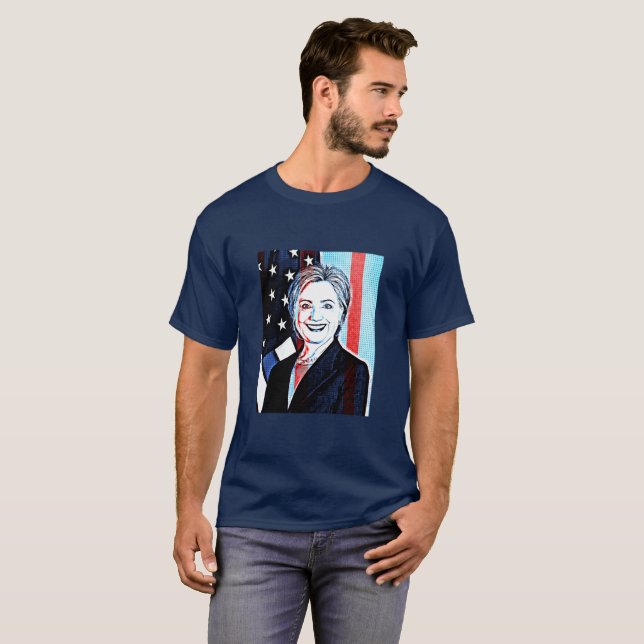 Hilary Clinton Memorabilia Digital Art Shirt T-shirt (Hel framsida)