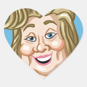 Hilary Clinton Val 2016 Hjärtformat Klistermärke