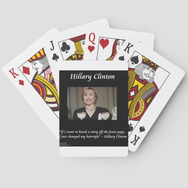 Hilary Clintons Frisyrer & Rubriker Citat Casinokort (Baksidan)