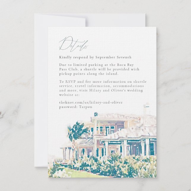 Hilary och Oliver's Helg Details Final Inbjudningar (Framsida)