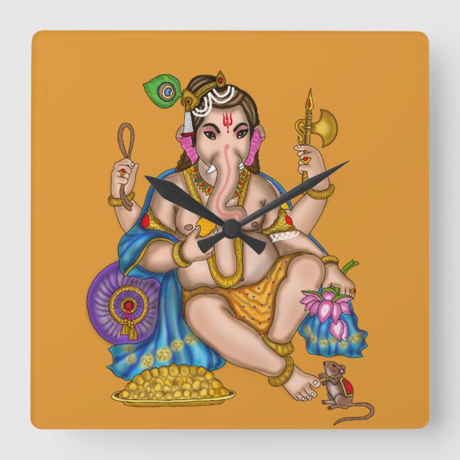 Hild Ganesha väggklocka (Framsida)