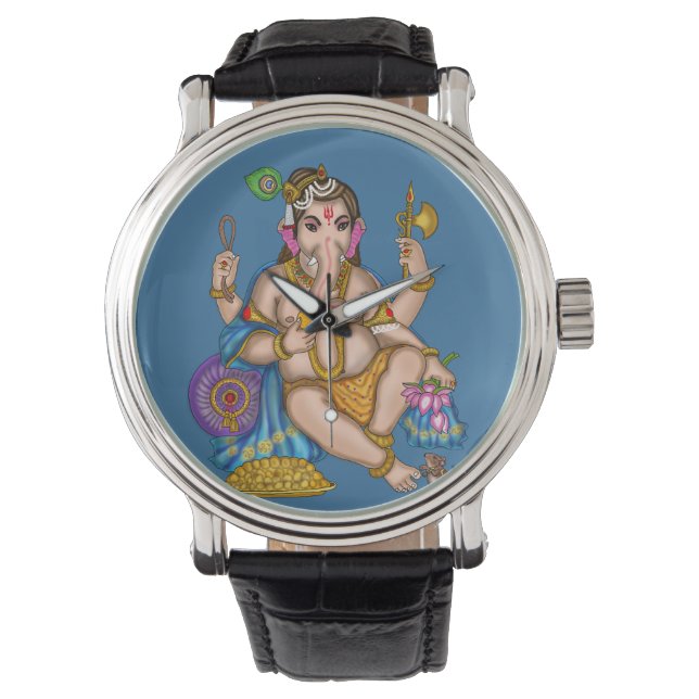 Hild Ganesha väggklocka Armbandsur (Framsida)