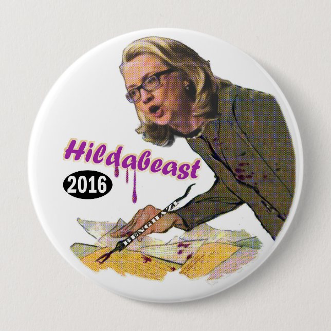 Hildabeast: Hillary Clinton Knapp (Framsida)
