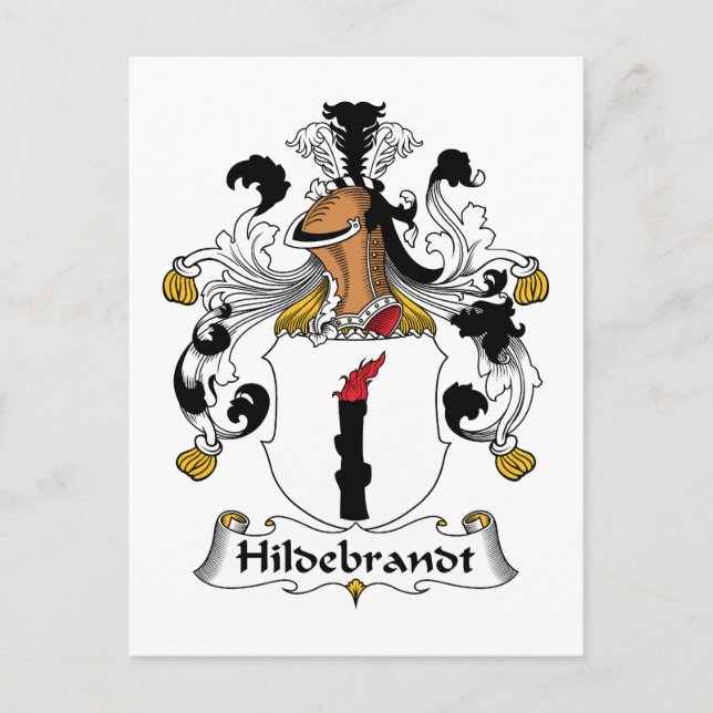 Hildebrandt Family Crest Vykort (Framsida)