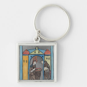 Hildegard av Bingen Fyrkantig Silverfärgad Nyckelring