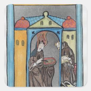 Hildegard av Bingen Fyrkantigt Klistermärke