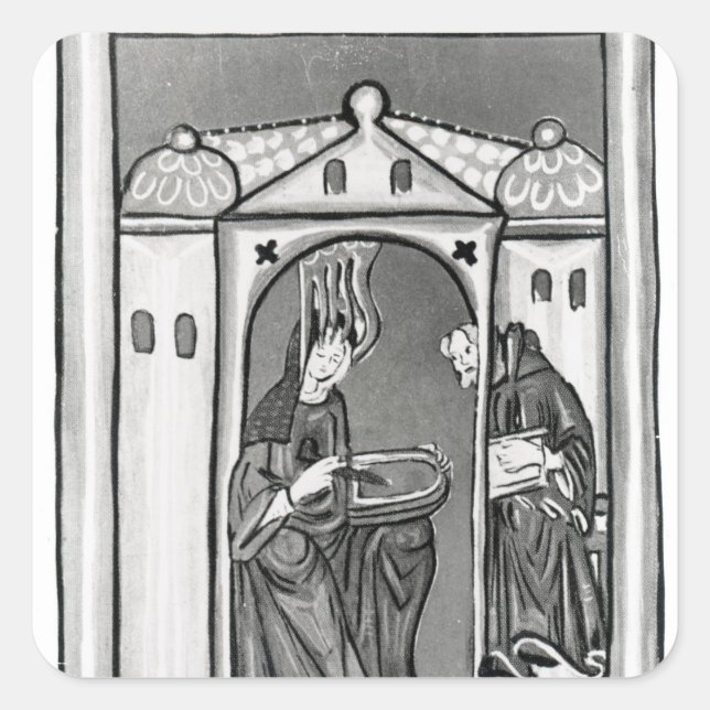 Hildegard of Bingen Fyrkantigt Klistermärke (Framsida)