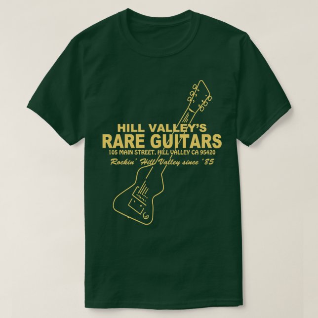 Hill Valley Rare Guitars Rockin Since 85 Chick T Shirt (Design framsida)